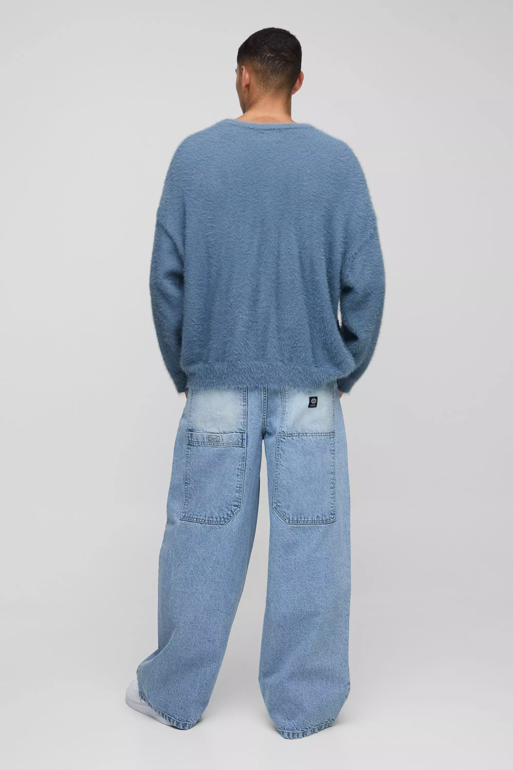 Parachute Extreme Washed Woven Tab Jeans | boohooMAN USA